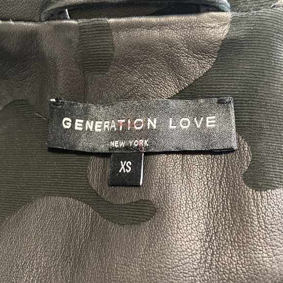 Generation Love Spencer Black Camo Lamb Skin Leather Jacket Pockets Sz XS NEW - Picture 12 of 14